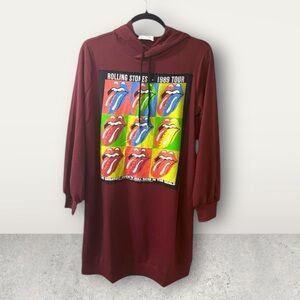 Rolling Stones Upcycled 1989 Tour Hoodie Dress